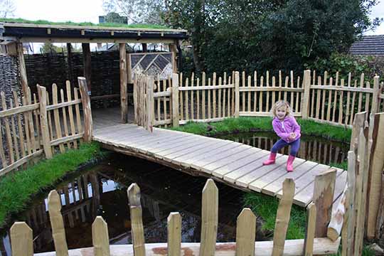 Bridge pond and shelter